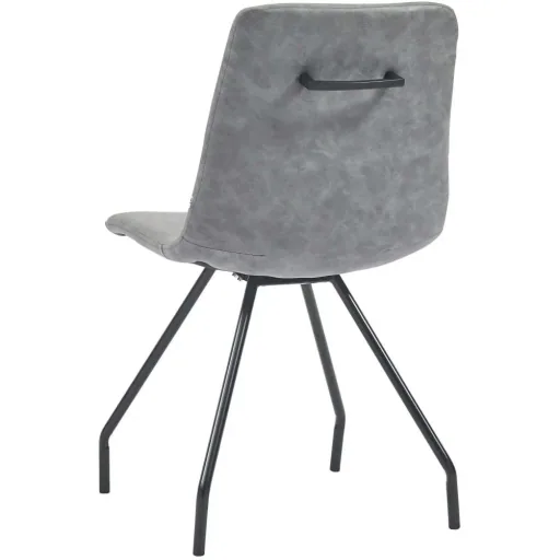 Dining room chairs 2-seater faux leather dark grey