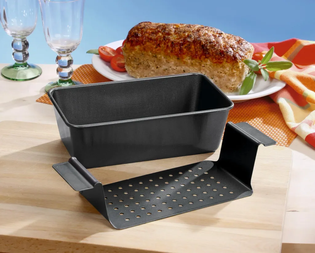 Meatloaf pan "Profi", with fat collection function, black, 25 x 14.5 x 7.5 cm