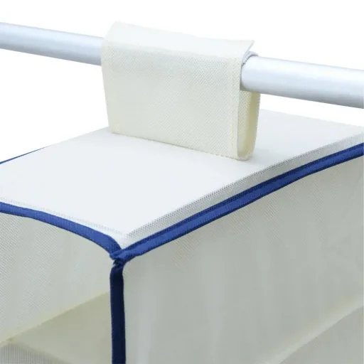 2x coat hangers with 6 compartments in beige/blue