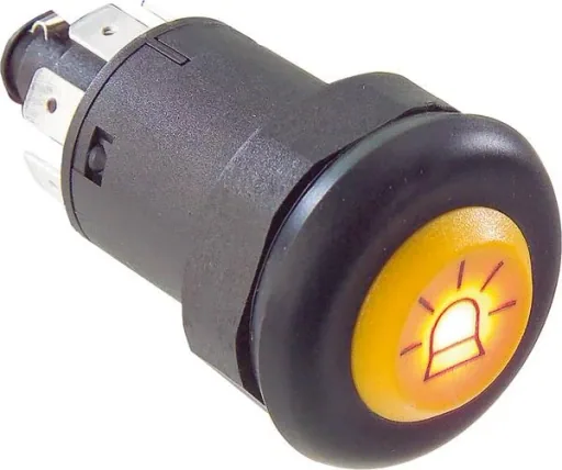 Push button rotating beacon