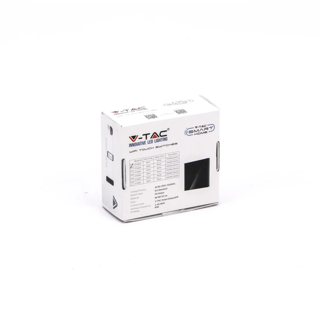 Smarthome VT-5005 Built-in WiFi Touch Switch - 3 Buttons - White - Works with Amazon Alexa and Google Home Assistant