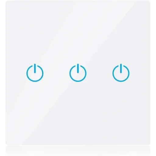 Smarthome VT-5005 Built-in WiFi Touch Switch - 3 Buttons - White - Works with Amazon Alexa and Google Home Assistant