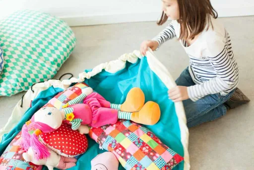 play & go speeltas print ruitjes groen