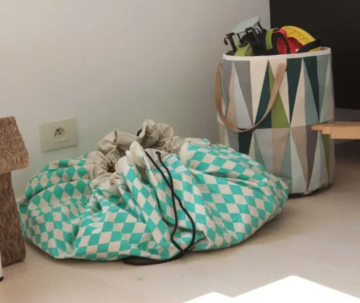 play & go speeltas print ruitjes groen