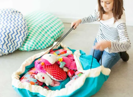 play & go speeltas print ruitjes groen