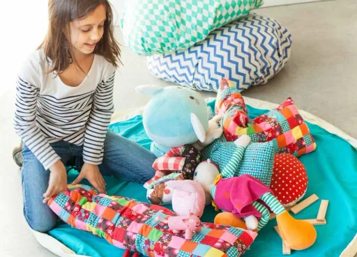 play & go speeltas print ruitjes groen