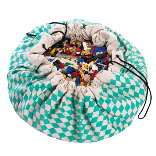 play & go speeltas print ruitjes groen