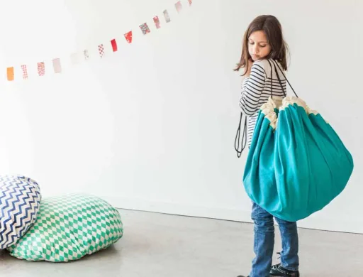 play & go speeltas print ruitjes groen
