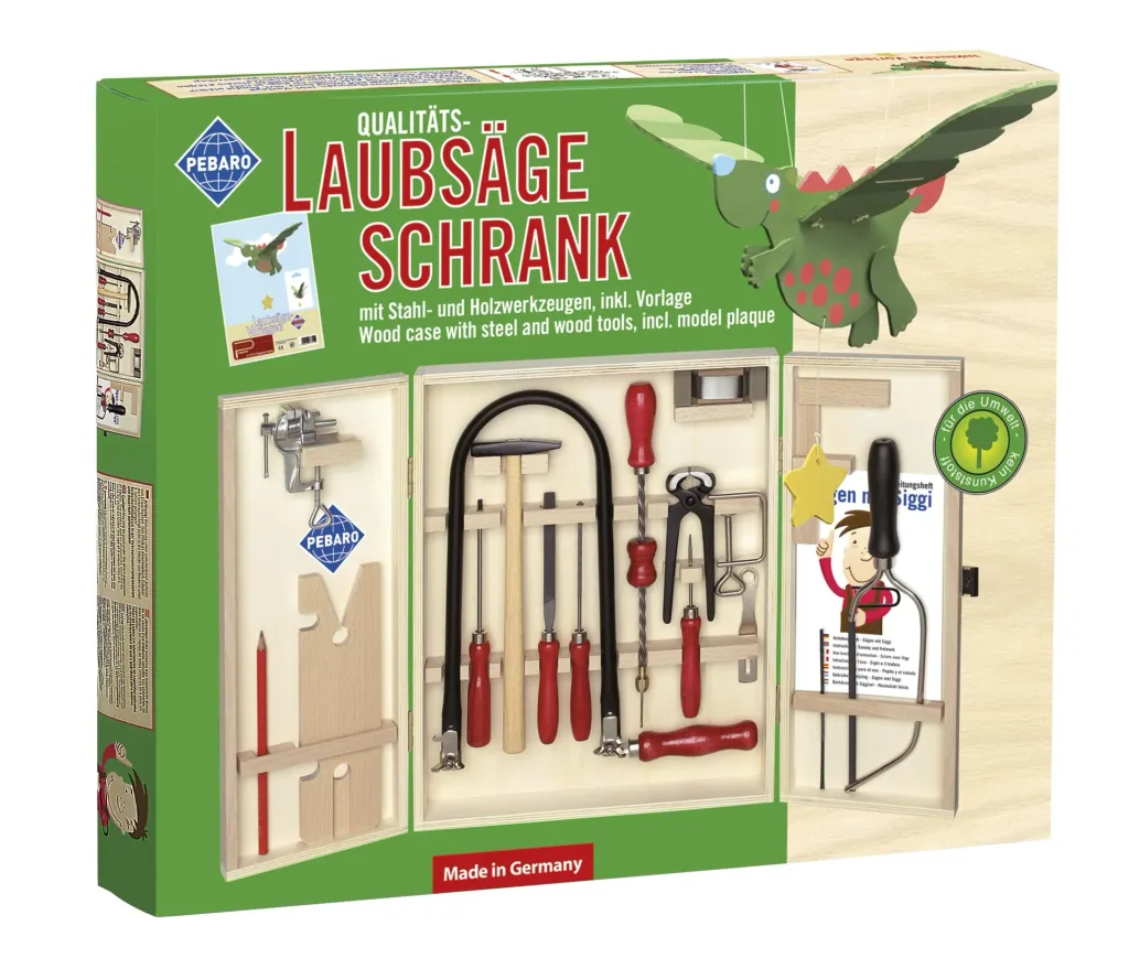 Fretsaw cabinet with clamping holder + craft template (no plastic)