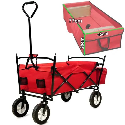 Foldable handcart with removable roof