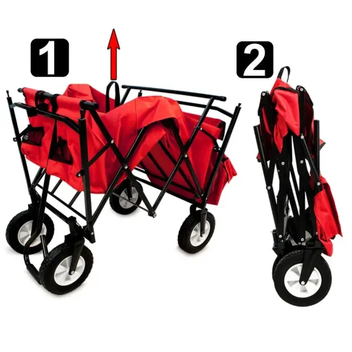 Foldable handcart with removable roof