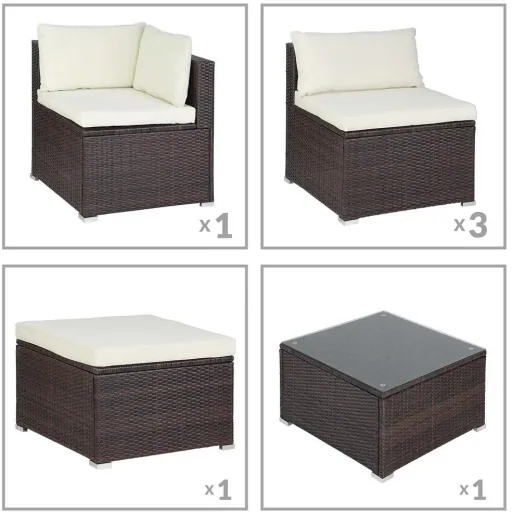 Polyrattan Lounge Set 16tlg. Braun