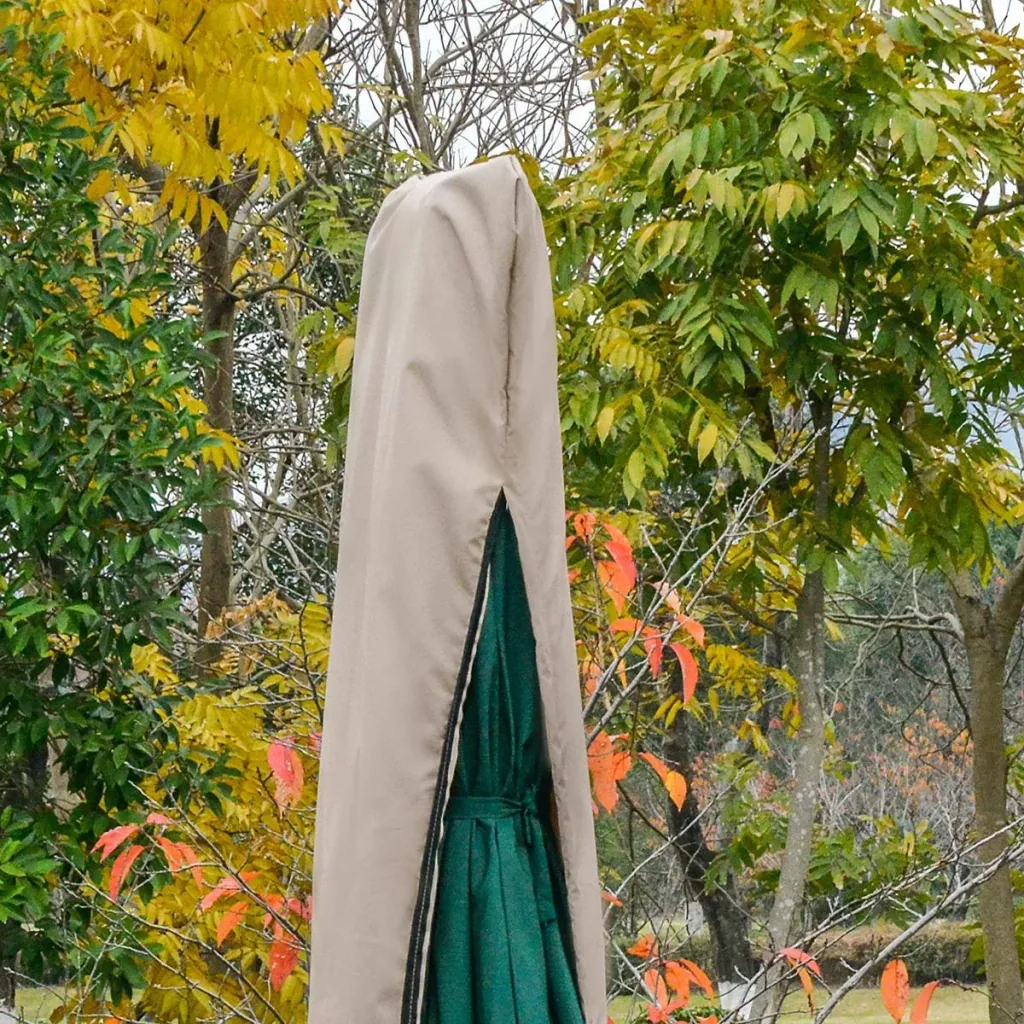 Parasol protective cover weatherproof khaki