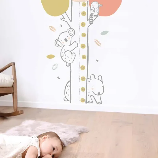 Lilipinso Muursticker Meetboom met Koala groen koraal
