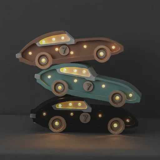 little lights Led Deco kinderlamp Mini Racing Car blauw