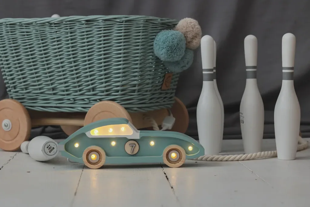 little lights Led Deco kinderlamp Mini Racing Car blauw
