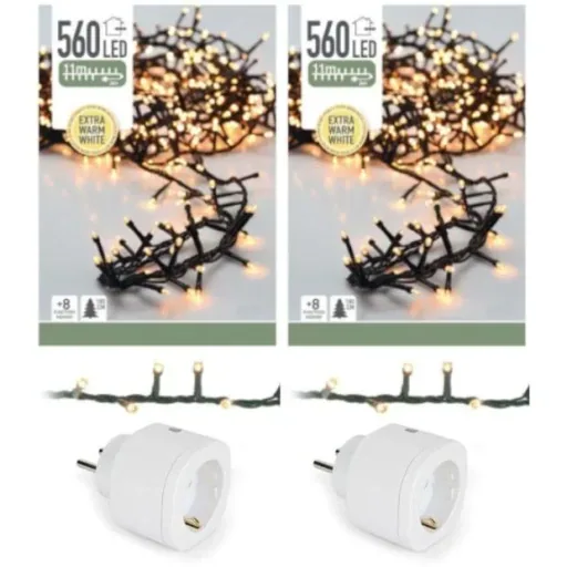 2x Christmas tree lights 11 meters Smart controllable by phone 560LED for indoor use METAL Smart home