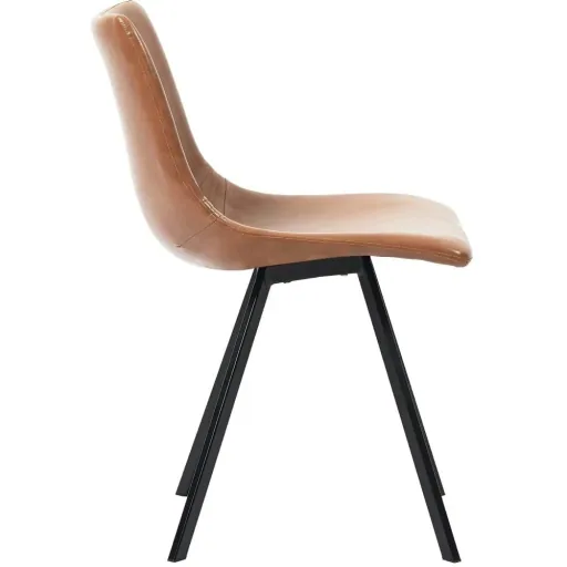 Dining room chairs 2-seater artificial leather cognac-colored