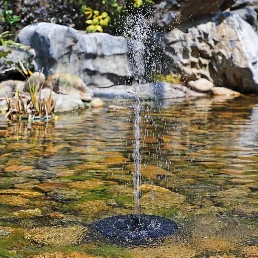 Solar fountain on solar panel 150 l/h pond fountain - solar power