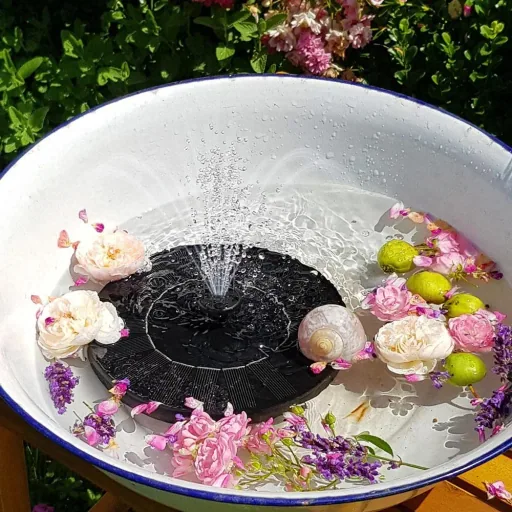 Solar fountain on solar panel 150 l/h pond fountain - solar power