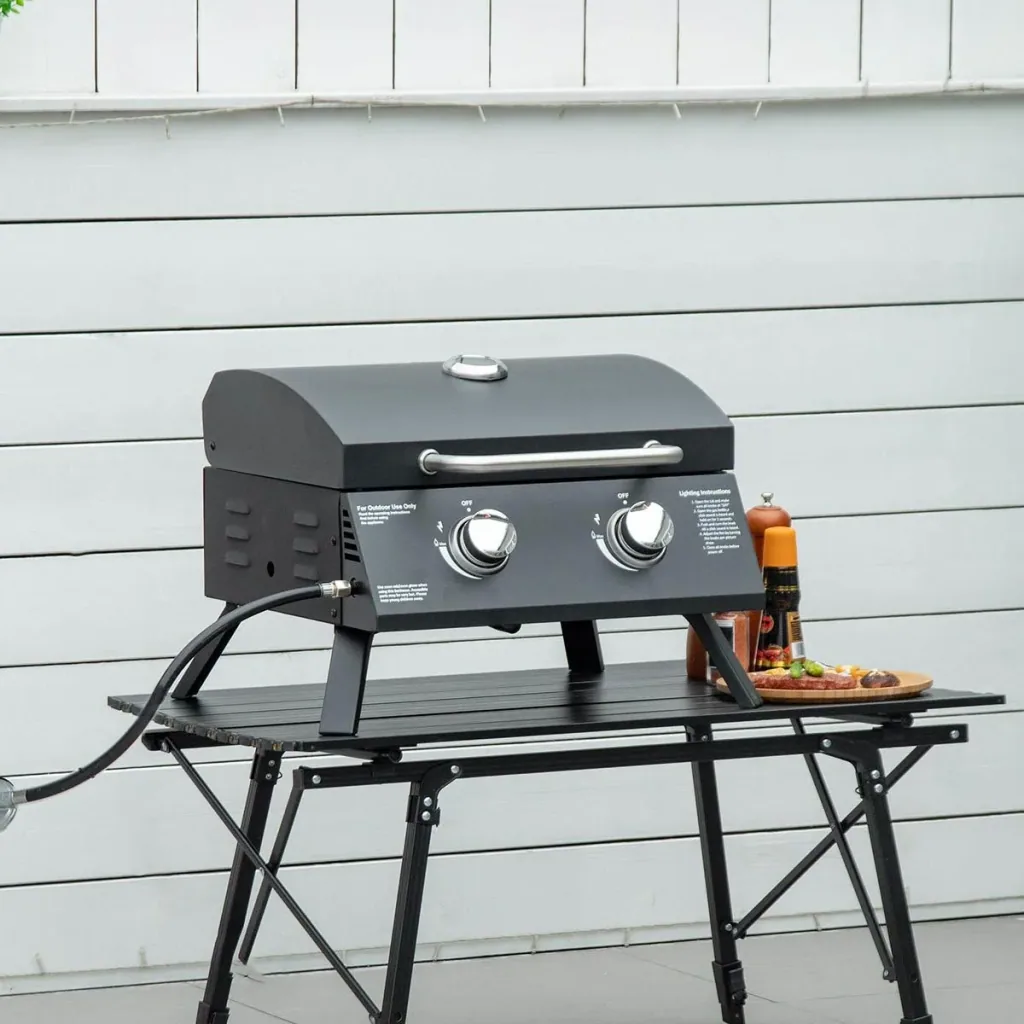 Mobile gas grill - 2 burners - Black - 55 x 46.5 x 41 cm
