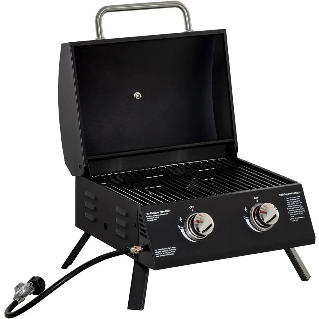 Mobile gas grill - 2 burners - Black - 55 x 46.5 x 41 cm