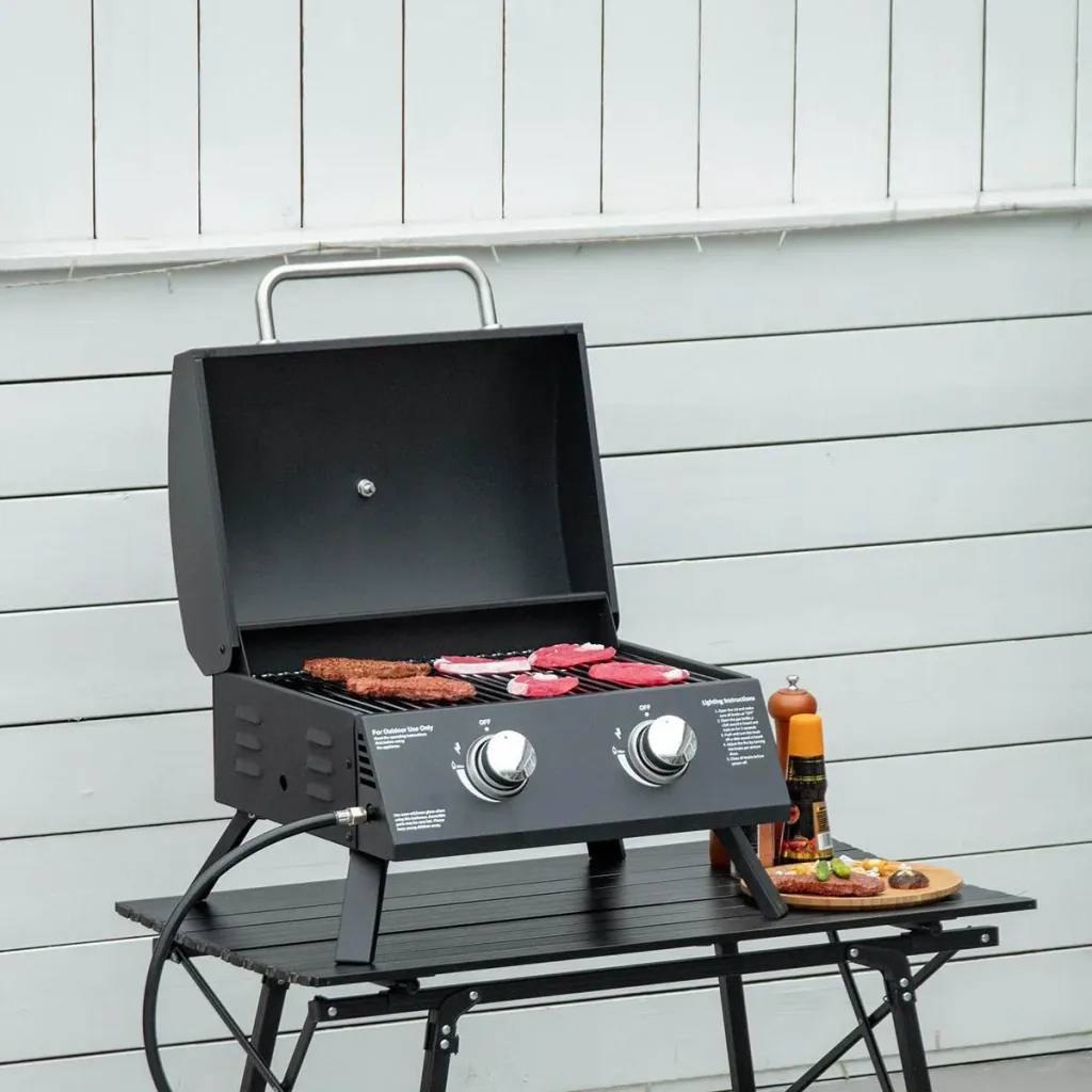 Mobile gas grill - 2 burners - Black - 55 x 46.5 x 41 cm