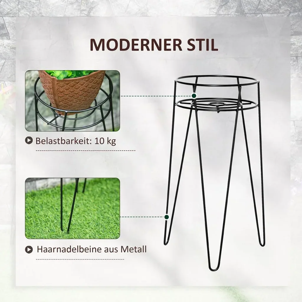Flower stand set of 3 made of metal plant stand set flower stool flower pot holder plant stool for flower pot up to Ø16