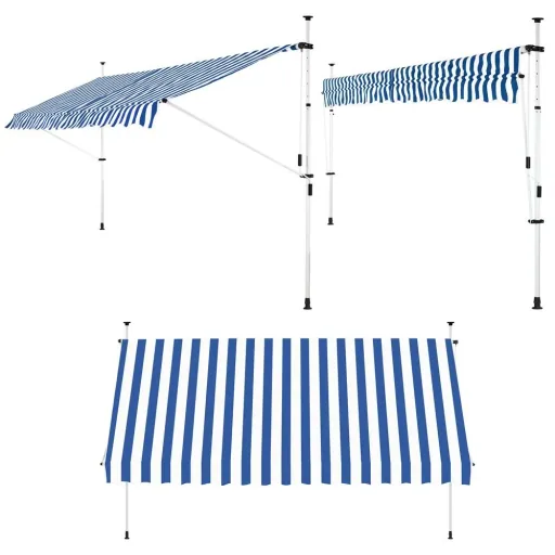 Clamp awning blue/white 350cm