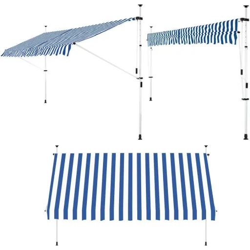 Clamp awning blue/white 350cm