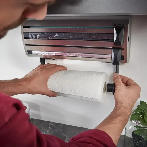 Kitchen dispenser, satin stainless steel