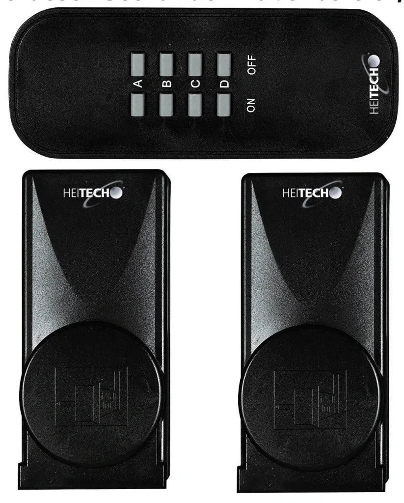 Set of 2 wireless sockets for outdoor use with remote control