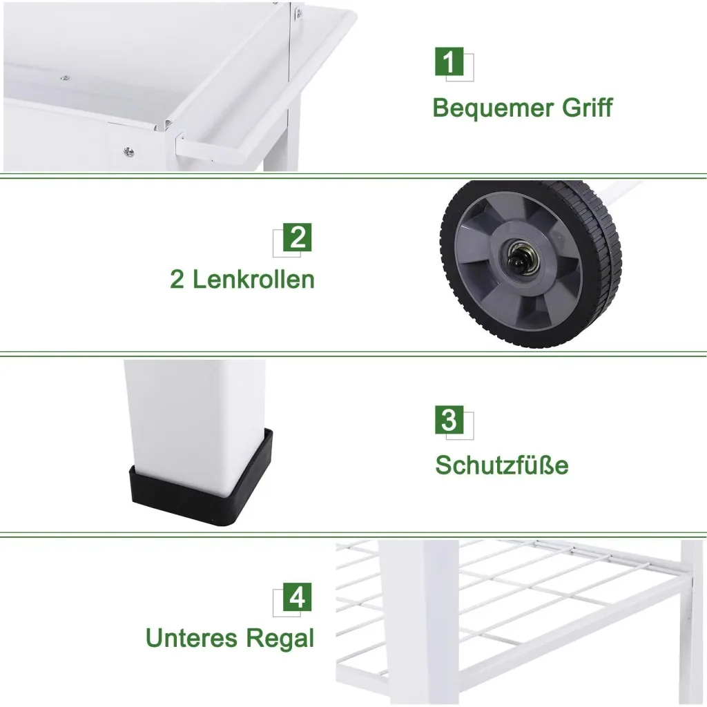 Mobile plant trolley with storage space
