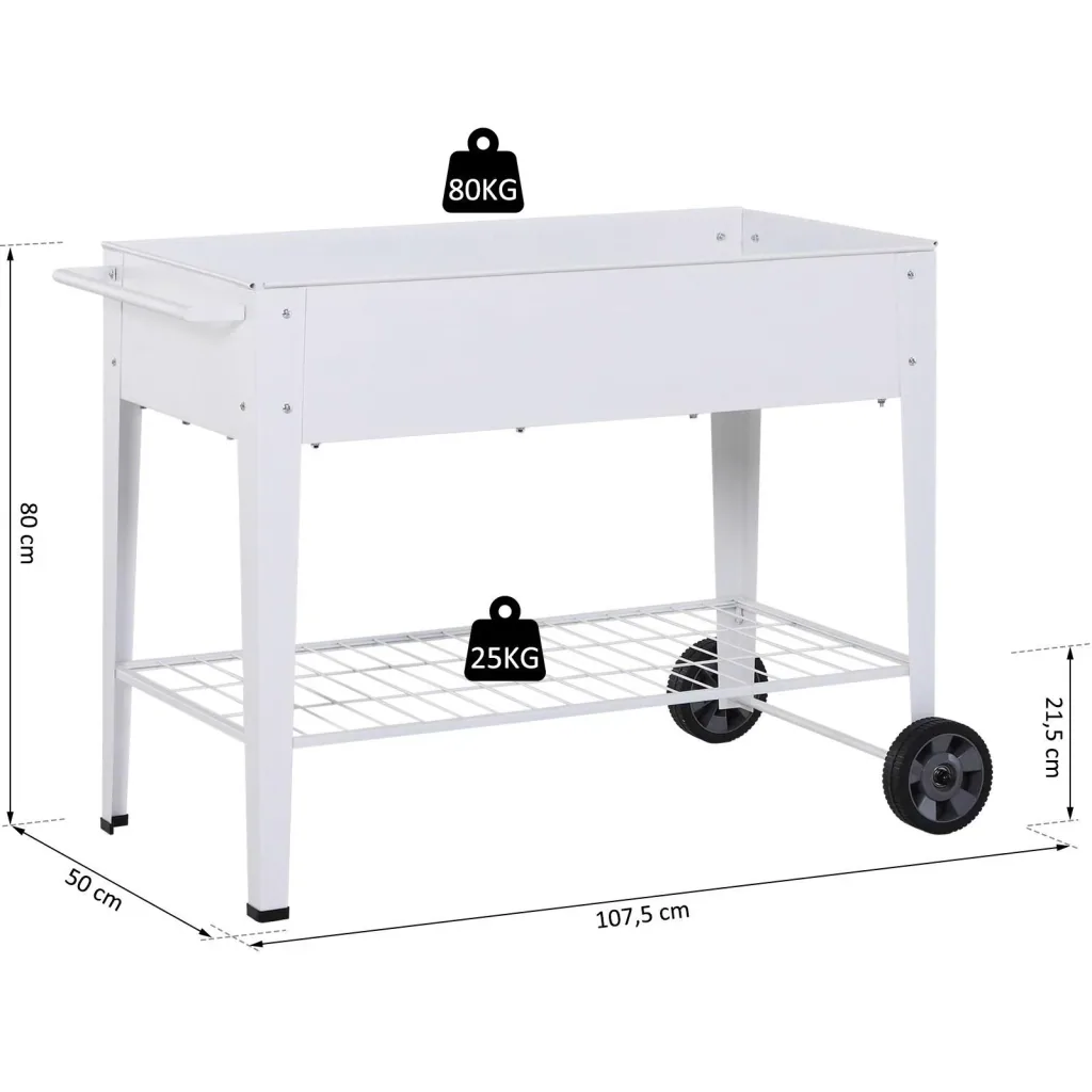 Mobile plant trolley with storage space