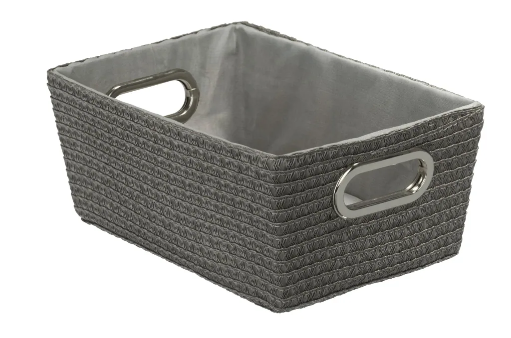 CHROMO storage basket, grey, set of 2
