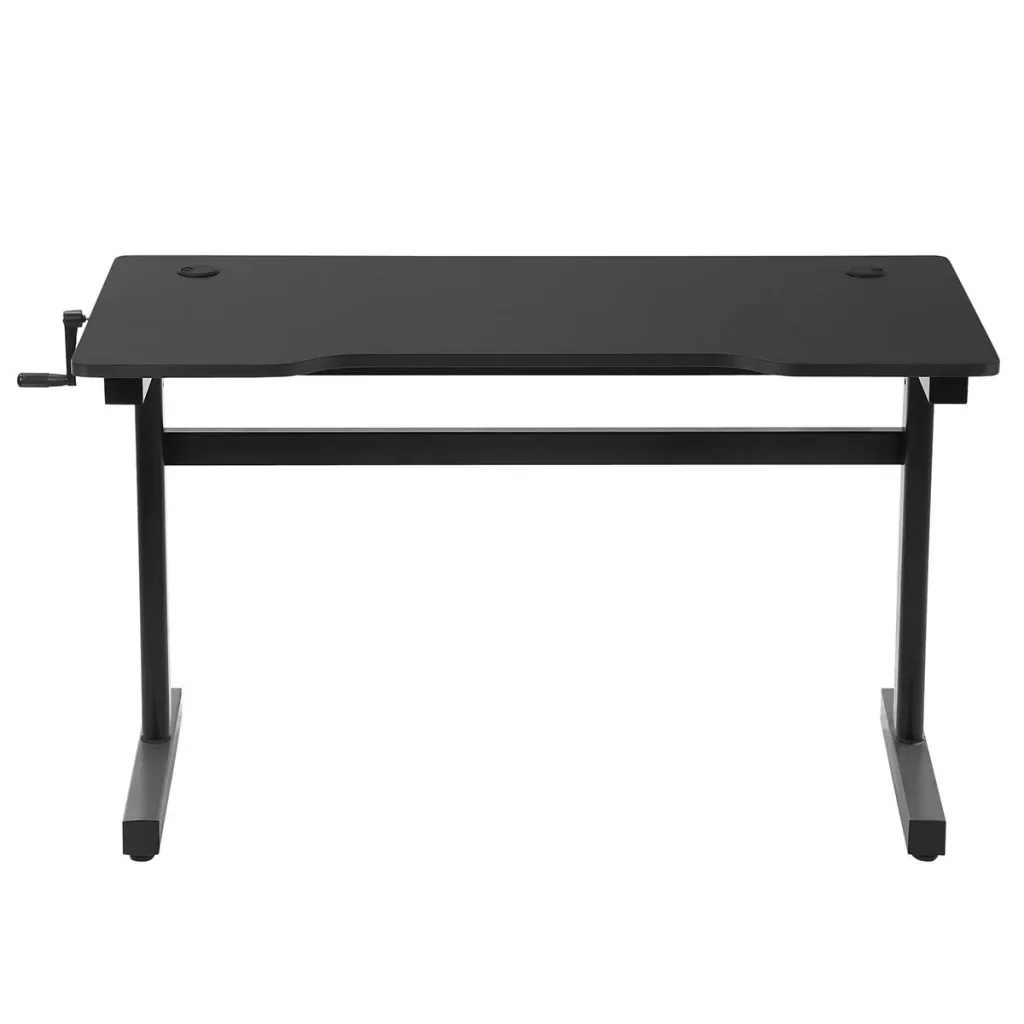 Desk Computer Desk Height Adjustable Hand Crank Lift Standing Desk Office Table Adjustable Footrests MDF Metal