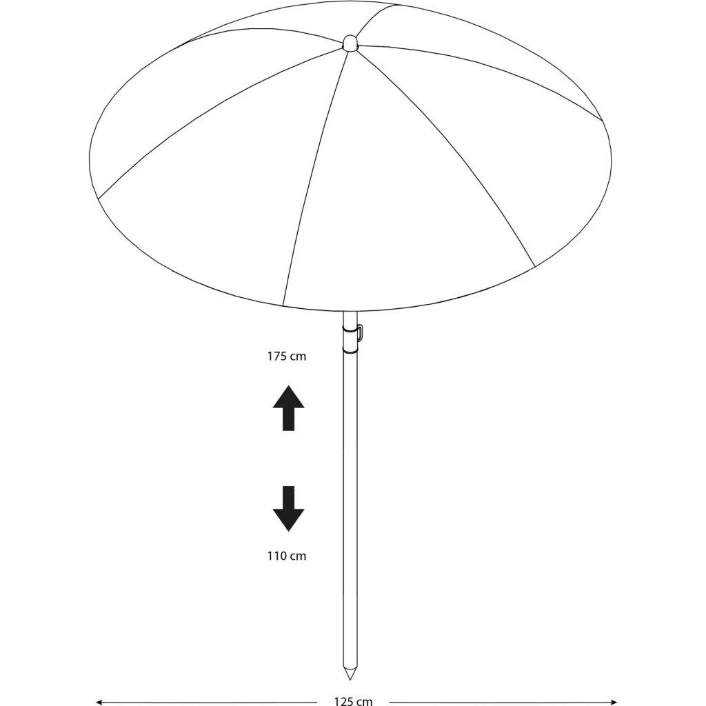 Umbrella Ø125 cm - Grey/blue