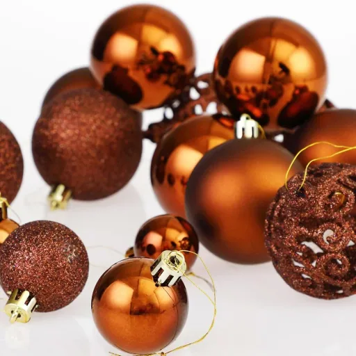 Christmas balls - Christmas tree decorations - bronze 100 pieces.