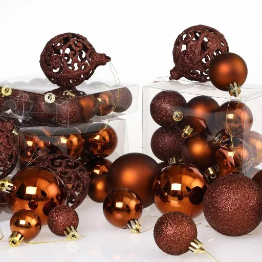 Christmas balls - Christmas tree decorations - bronze 100 pieces.