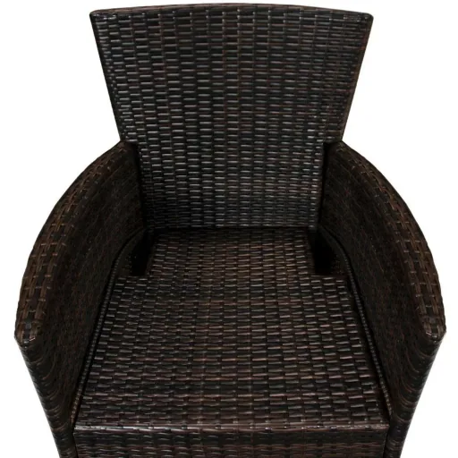 Garden set polyrattan set 17 - stackable Bali brown