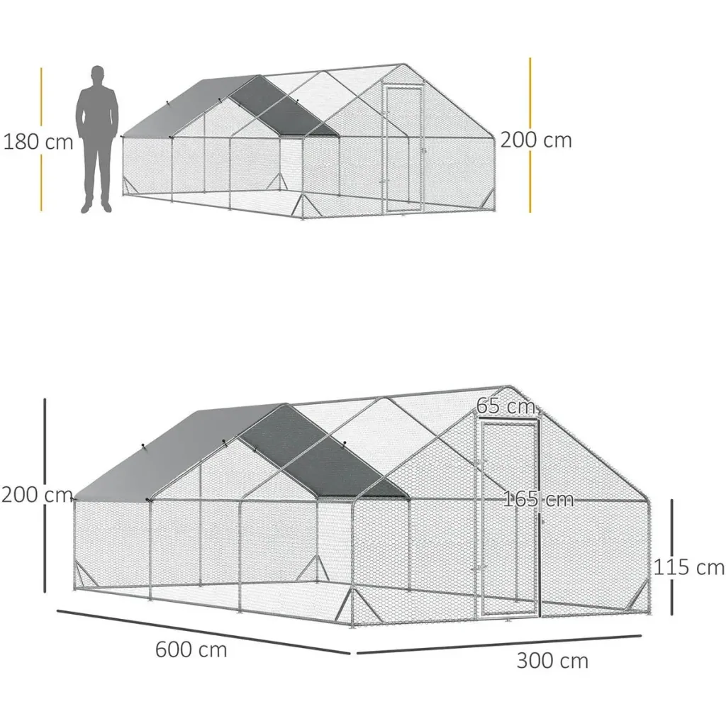 Large chicken coop, rabbit grid, chicken coop, winterproof, mobile run