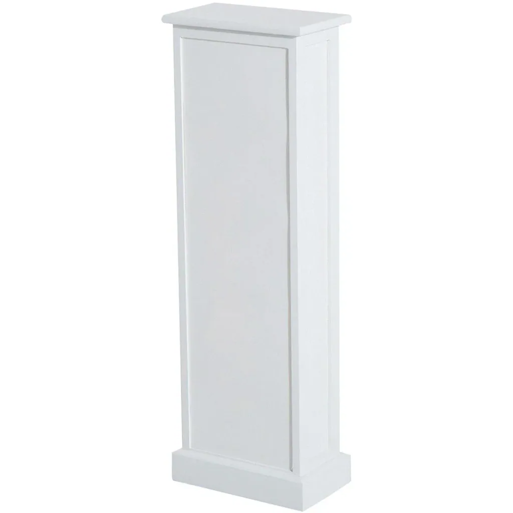DVD Standing Shelf Wooden Tower 5 Compartments White
