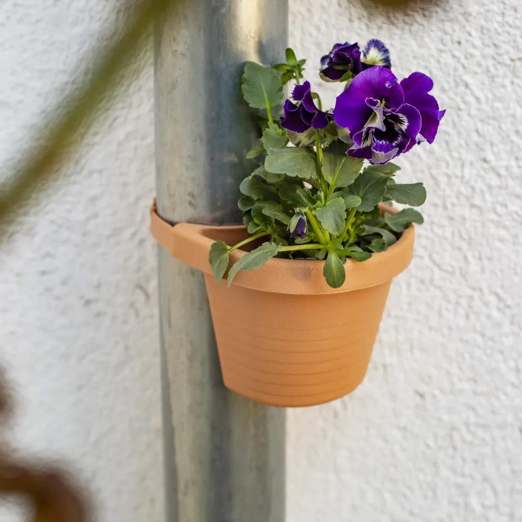 Plant pot for downpipe/gutter, terracotta, 3 pieces