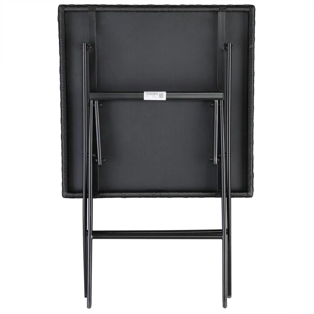 Folding table polyrotan black, 63 x 63 x 73 cm