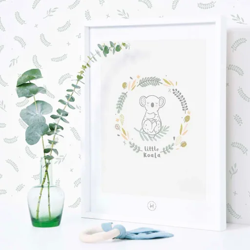 Lilipinso Poster Kleine Koala creme groen grijs