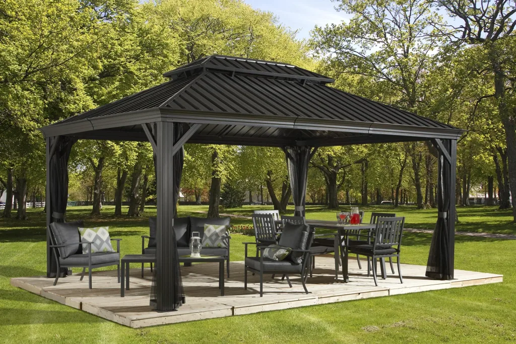 Sojag Aluminium Paviljoen Messina 12×16 ft Antraciet - met HardTop