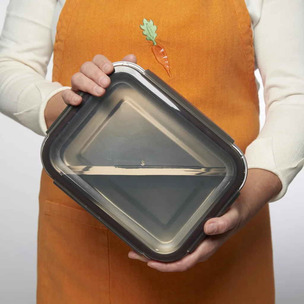XL stainless steel food storage containers with click lids, 6 pieces
