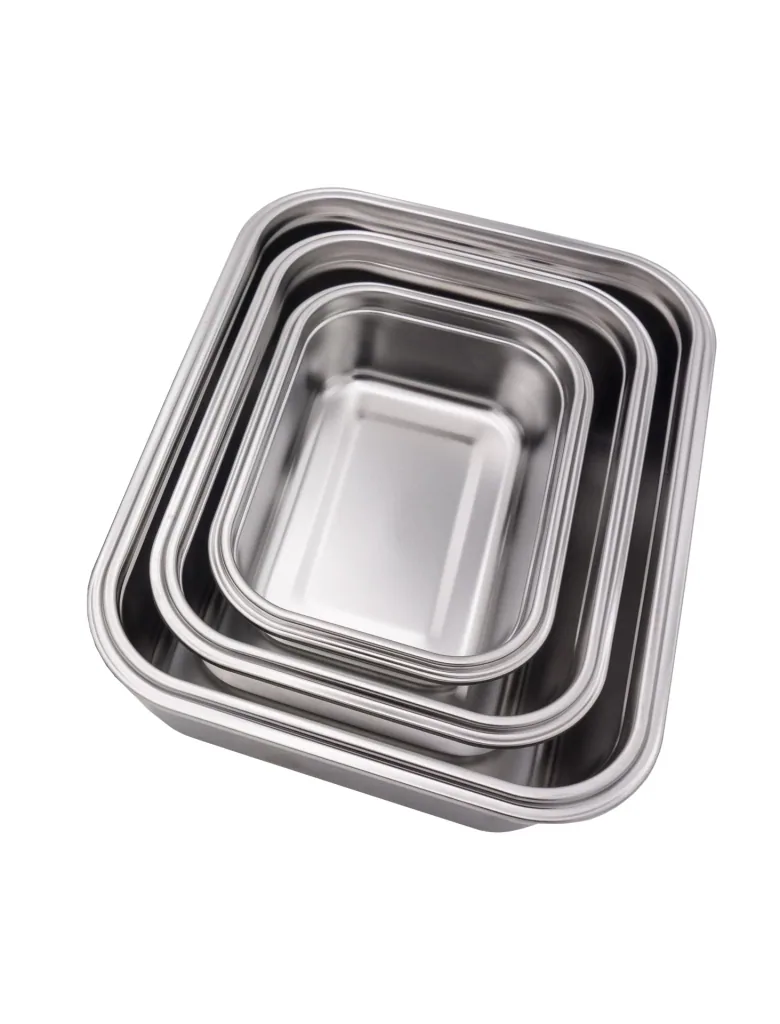 XL stainless steel food storage containers with click lids, 6 pieces