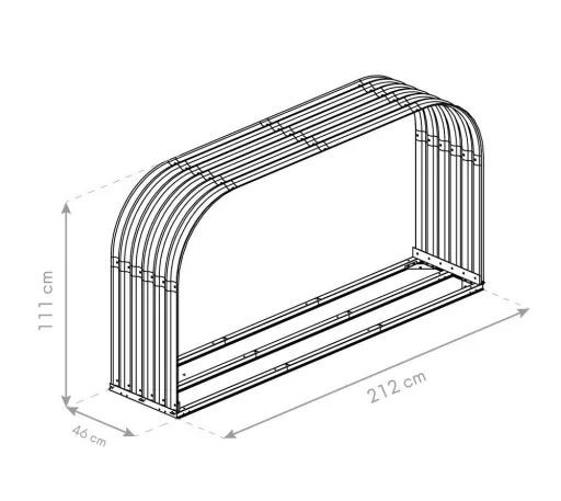 Westmann Houtopslagrek 46 x 212 x 111 cm