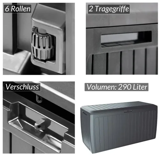 Support box Board Plus - 100 kg load capacity - 290 liters - anthracite